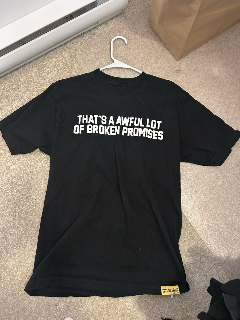Black Graphic Tee - "That's A Awful Lot Of Broken Promises"